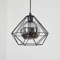 Suspension Uarau Noir, 1 lumière