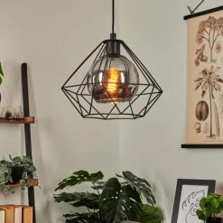 Suspension Uarau Noir, 1 lumière