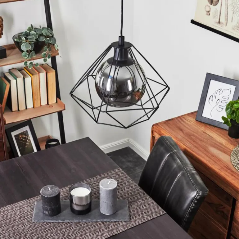 Suspension Uarau Noir, 1 lumière