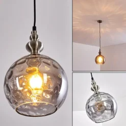 Suspension Uddebo Nickel mat, 1 lumière