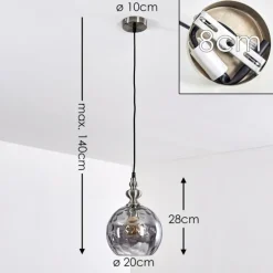 Suspension Uddebo Nickel mat, 1 lumière