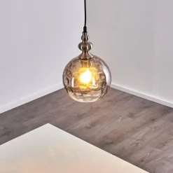 Suspension Uddebo Nickel mat, 1 lumière