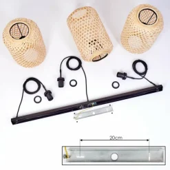 Suspension Uguay Noir, 3 lumières