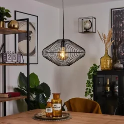 Suspension Unafo Noir, 1 lumière