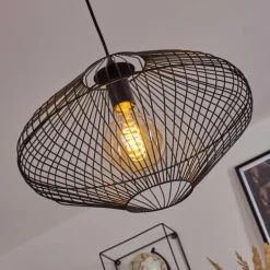 Suspension Unafo Noir, 1 lumière