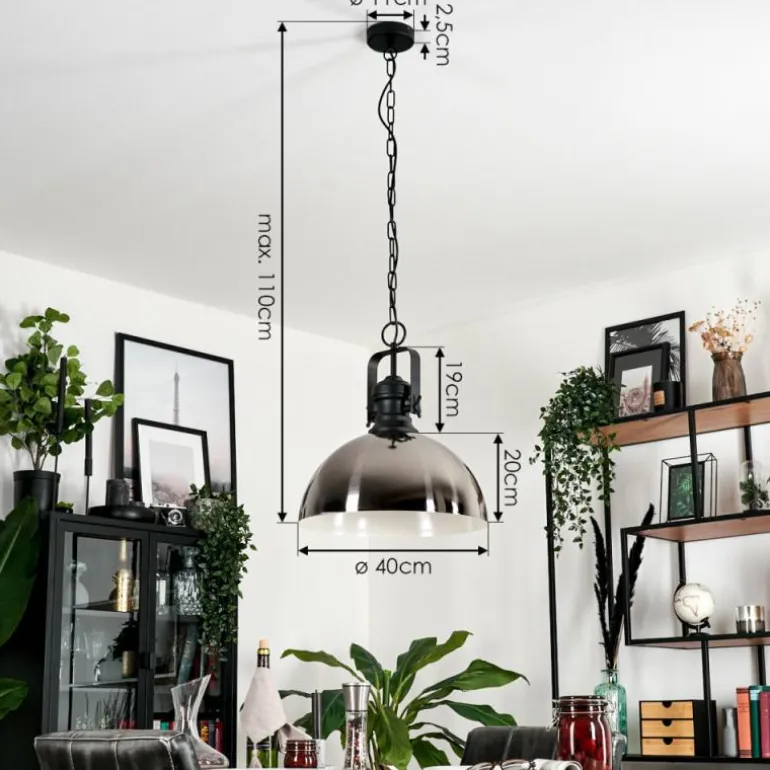 Suspension Vassen Noir, 1 lumière