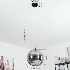 Suspension Veikkaala Noir, 1 lumière