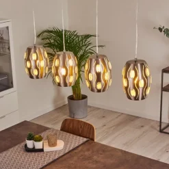 Suspension Ventimiglia Nickel mat, 4 lumières