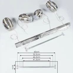 Suspension Ventimiglia Nickel mat, 4 lumières