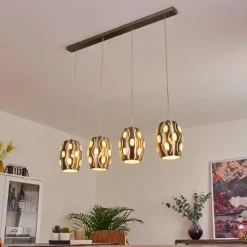 Suspension Ventimiglia Nickel mat, 4 lumières