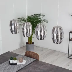 Suspension Ventimiglia Nickel mat, 4 lumières