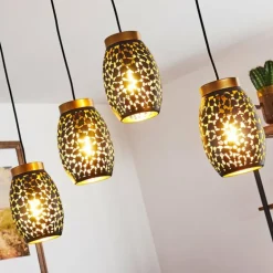 Suspension Ventimiglia Noir doré, 4 lumières