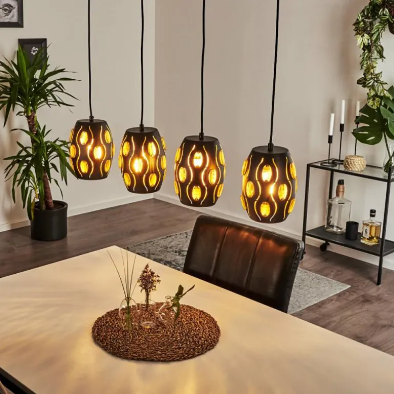 Suspension Ventmiglia Noir, 4 lumières