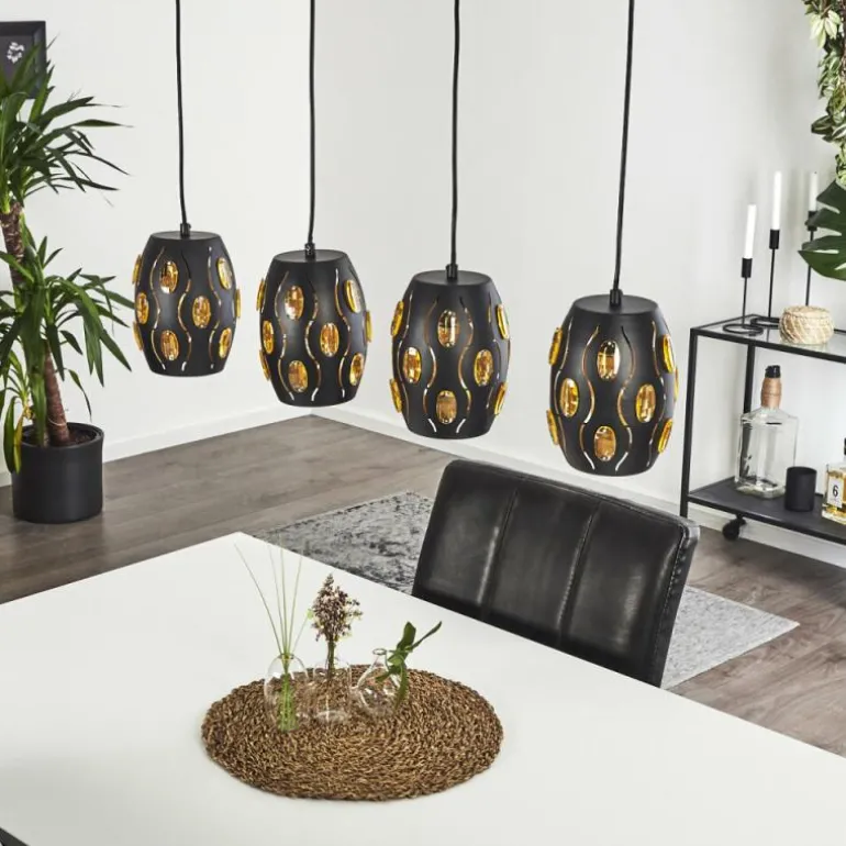 Suspension Ventmiglia Noir, 4 lumières