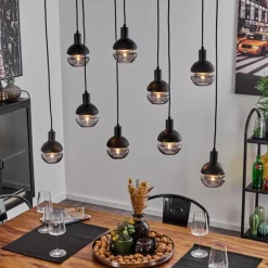 Suspension Ventosa Noir, 9 lumières