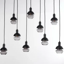 Suspension Ventosa Noir, 9 lumières