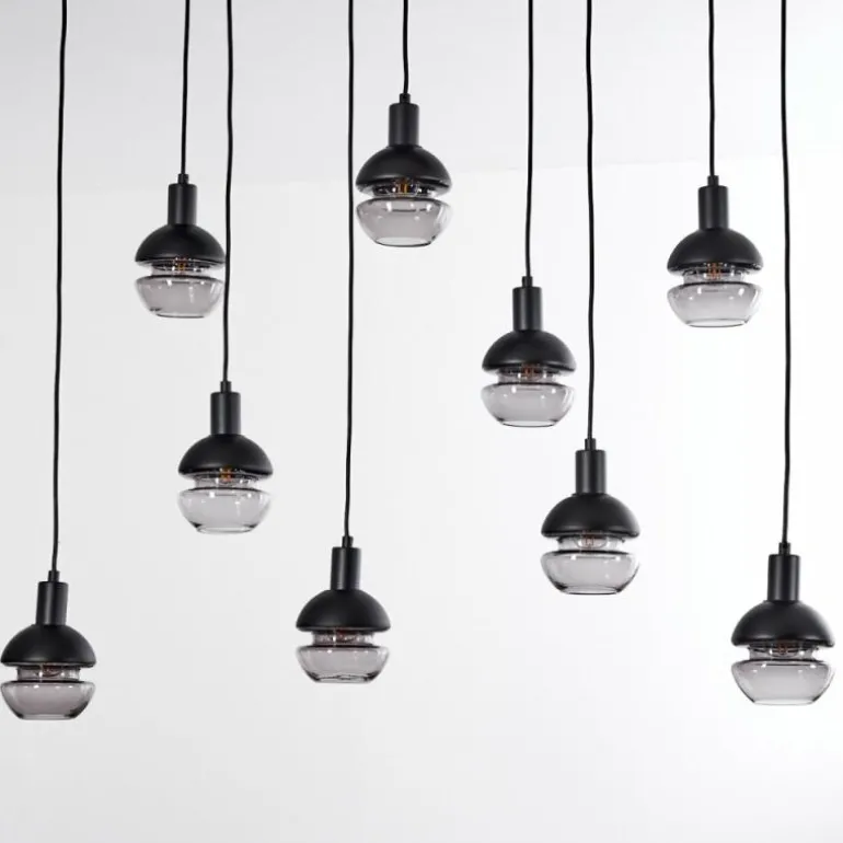 Suspension Ventosa Noir, 9 lumières