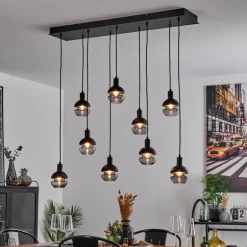 Suspension Ventosa Noir, 9 lumières