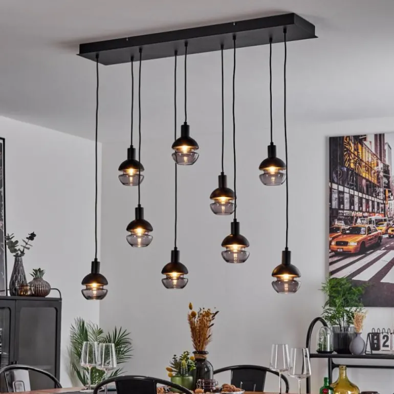 Suspension Ventosa Noir, 9 lumières