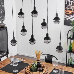 Suspension Ventosa Noir, 9 lumières
