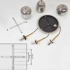 Suspension Verbania Laiton, 3 lumières