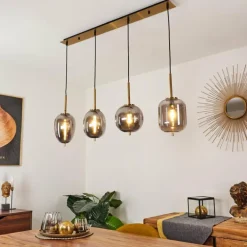 Suspension Verbania Laiton, 4 lumières