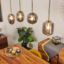 Suspension Verbania Laiton, 4 lumières