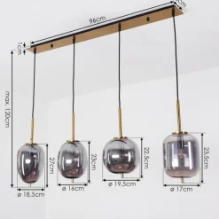 Suspension Verbania Laiton, 4 lumières