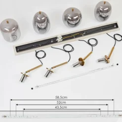 Suspension Verbania Laiton, 4 lumières