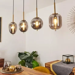 Suspension Verbania Laiton, 4 lumières