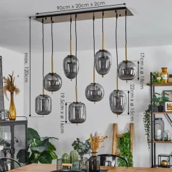 Suspension Verbania Laiton, 8 lumières