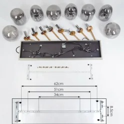 Suspension Verbania Laiton, 8 lumières