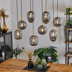 Suspension Verbania Laiton, 8 lumières