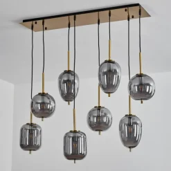 Suspension Verbania Laiton, 8 lumières