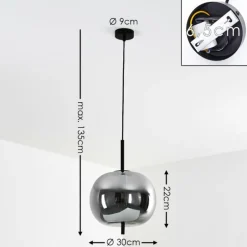 Suspension Verbania Noir, 1 lumière