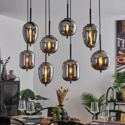 Suspension Verbania Noir, 8 lumières