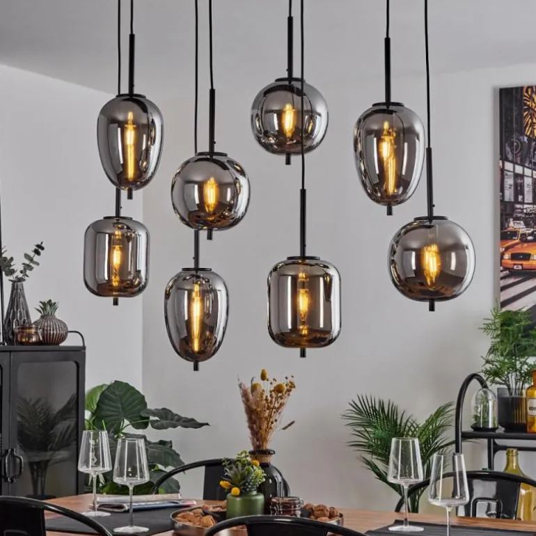 Suspension Verbania Noir, 8 lumières