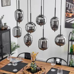 Suspension Verbania Noir, 8 lumières