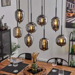 Suspension Verbania Noir, 8 lumières