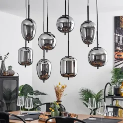 Suspension Verbania Noir, 8 lumières