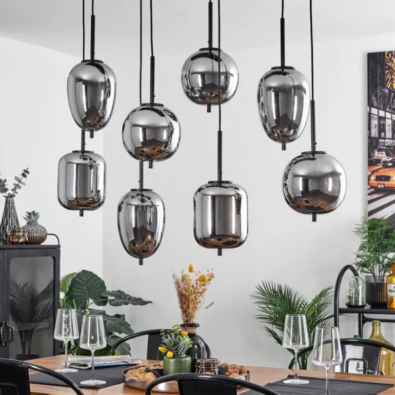 Suspension Verbania Noir, 8 lumières