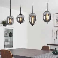 Suspension Verbania Noir, 4 lumières