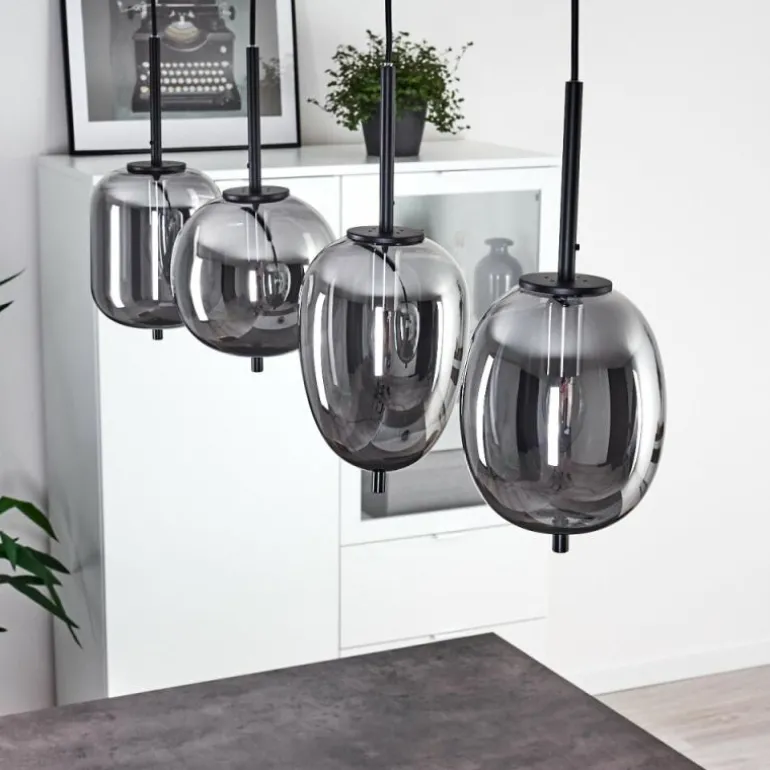 Suspension Verbania Noir, 4 lumières