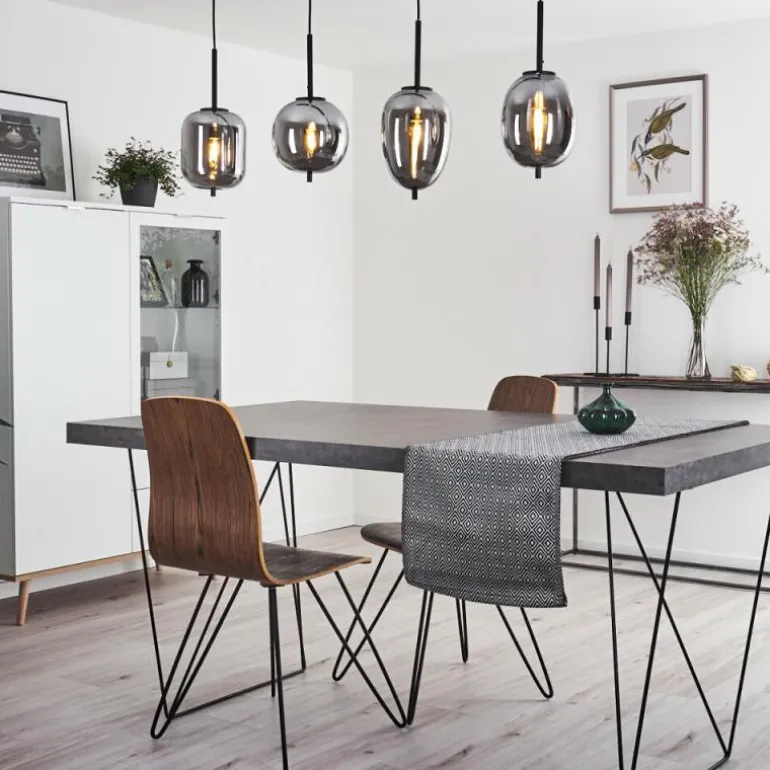 Suspension Verbania Noir, 4 lumières