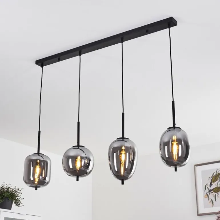 Suspension Verbania Noir, 4 lumières