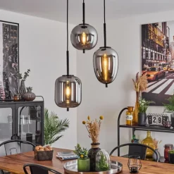 Suspension Verbania Noir, 3 lumières