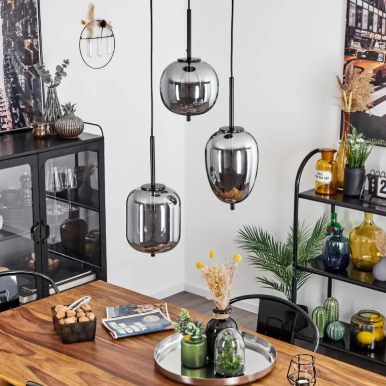 Suspension Verbania Noir, 3 lumières