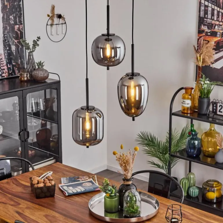 Suspension Verbania Noir, 3 lumières