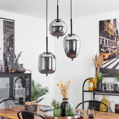 Suspension Verbania Noir, 3 lumières