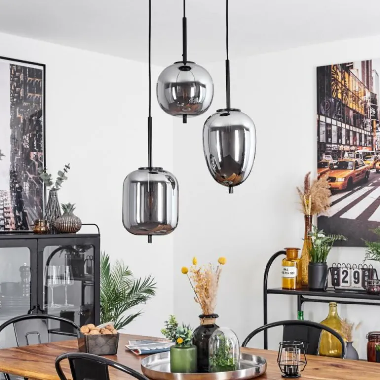 Suspension Verbania Noir, 3 lumières